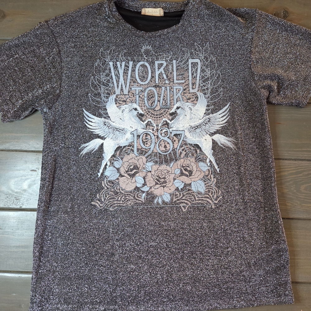 Altar’d State Glitter World Tour 1987 Graphic Tee Size S